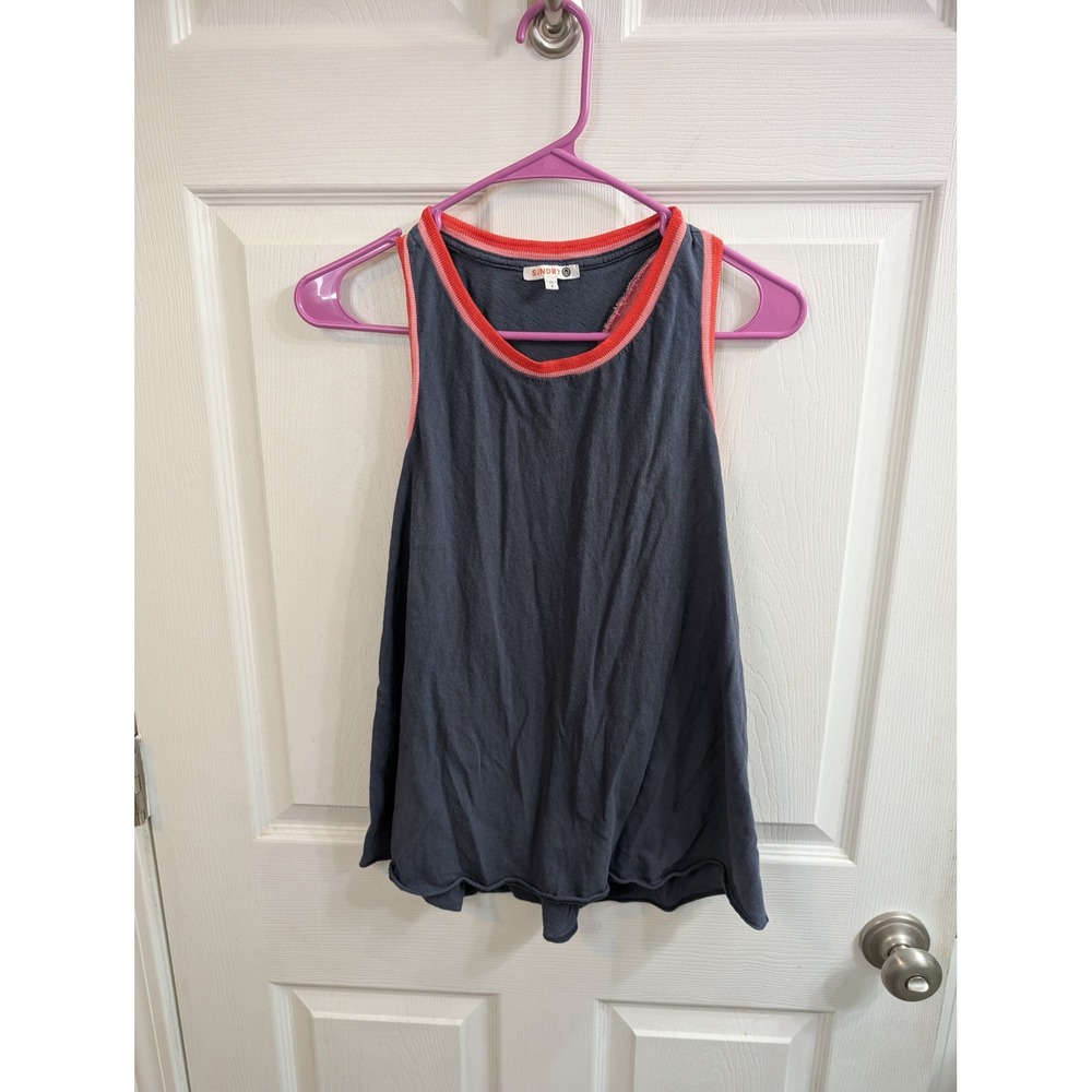 Sundry Racerback Tank Top Womens Charcoal Grey Pink Cotton - Size 3‎